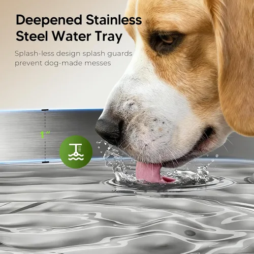 Vista 4 de Pektaco Fuente de agua para perros grandes, fuente de agua para mascotas de 1.8 galones/7 litros, dispensador de agua para perros con ventana