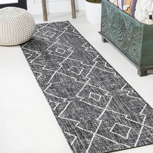 Vista 16 de Eyely BMS128A-28 - Alfombra tribal de Papá Noel Mónica Carwa con diseño de enrejado de diamantes para interiores y exteriores, estilo bohemio
