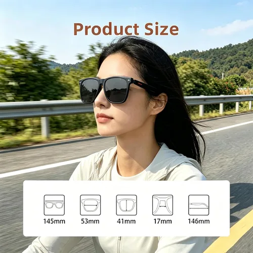 Vista 3 de Lentes inteligentes para hombres y mujeres, gafas de sol Bluetooth con altavoces polarizados UV400, gafas de audio de oreja abierta para ciclismo