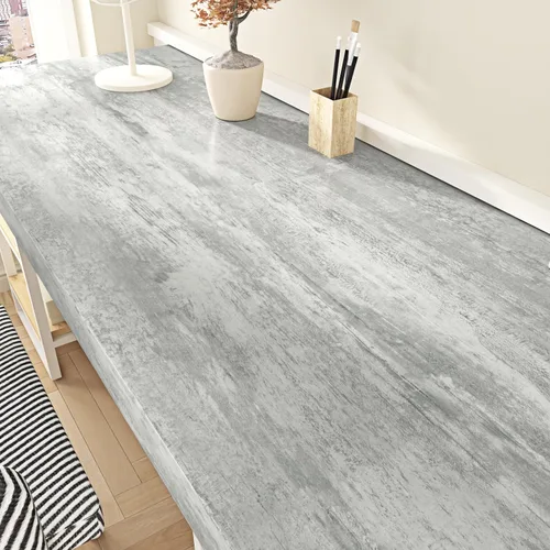Vista 2 de WESTICK Papel de contacto de madera gris para encimeras, papel tapiz de madera gris, autoadhesivo, impermeable, papel de contacto de grano de madera