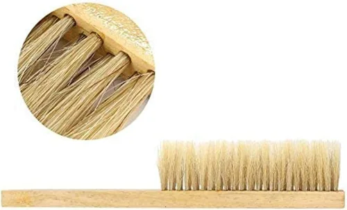 Vista 3 de ZffXH Paquete de 2 cepillos de abeja para apicultores, mango de madera, cepillo de abeja natural de crin de caballo, suministros de colmena,