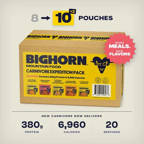 Vista 2 de BIGHORN Carnivore Expedition Pack, 10 comidas liofilizadas para mochileros