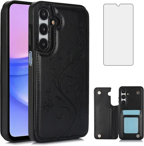 Vista 10 de Asuwish Funda de teléfono para Samsung Galaxy A15 5G/4G con protector de pantalla de vidrio templado, tarjetero con soporte para tarjetero, soporte