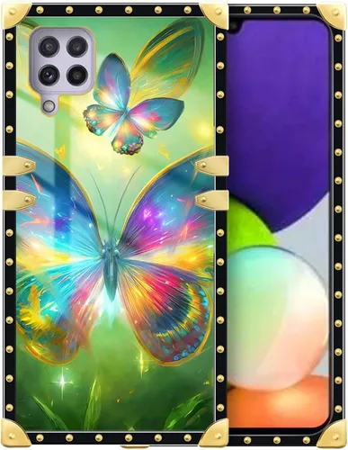 Vista 179 de Funda compatible con Samsung Galaxy A03S 4G, TPU suave de lujo y parte trasera de policarbonato duro para niñas y mujeres, funda protectora a prueba