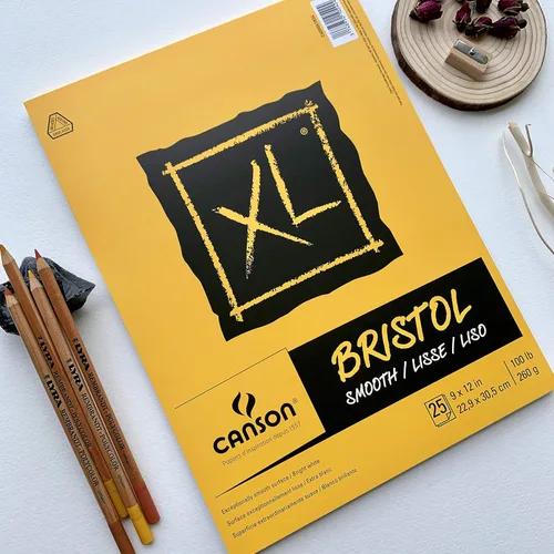 Vista 3 de Canson Papel Bristol Serie XL, Liso, Bloc Encuadernado con Espiral, 7 x 10 pulgadas, 25 hojas (100lb/260g) - Papel de Artista para Adultos