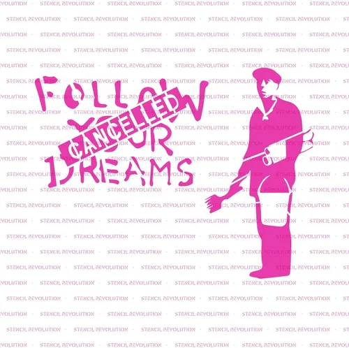 Vista 5 de Plantilla de Banksy cancelada Follow Your Dreams - Banksy, plantillas de graffiti, Banksy Follow Dreams, Banksy Art, Follow Dreams Cancelar