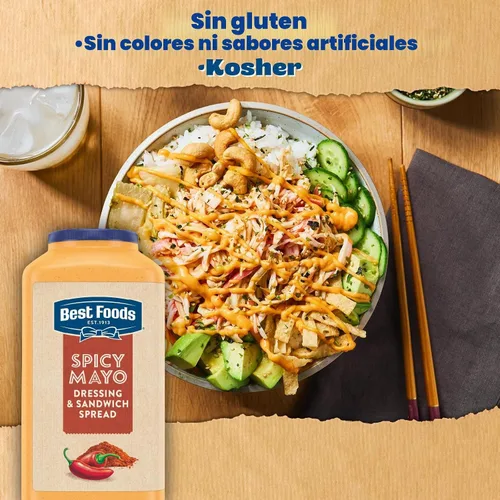 Vista 6 de Best Foods - Jarra picante para aderezo y sándwich de mayo, 1 galón