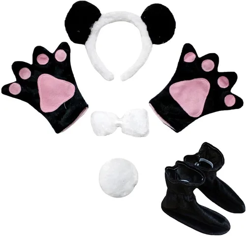 Vista 8 de Petitebella Combinado Animal Diadema Bowtie Cola Guantes Zapatos 5pc Disfraz 1-5 años Oso