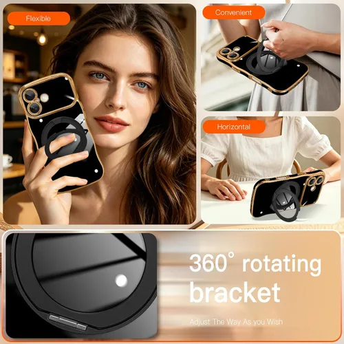 Vista 6 de tharlet for iPhone 17 Case Black with 360° Spin Magnetic Stand