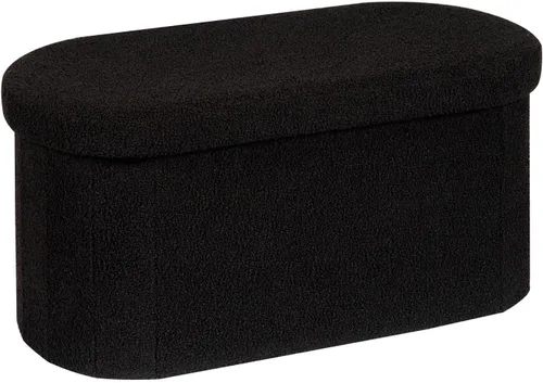 Vista 14 de B FSOBEIIALEO Otomana de Almacenamiento para Dormitorio, Reposapiés Otomano Plegable de Almacenamiento Boucle, Cubo Otomano Plegable Pequeño de Beige
