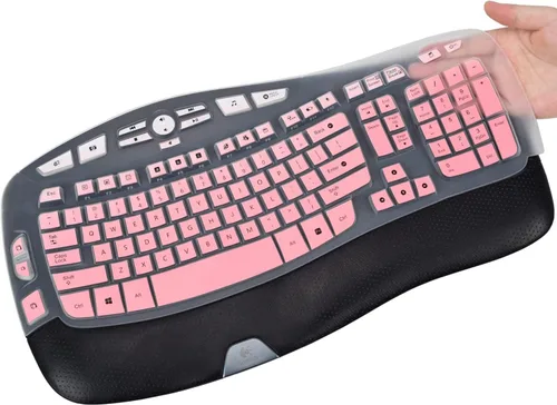 Vista 8 de CaseBuy Funda para teclado compatible con Logitech K350 MK550 MK570, accesorios de teclado inalámbrico Wave K350 MK550, protector de silicona