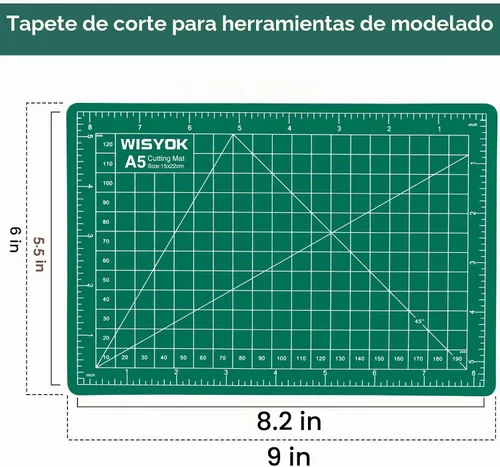 Vista 2 de WISYOK Tapete de manualidades A5 de 6 x 8 pulgadas, pequeño tapete de corte giratorio para coser, tela, ideal para manualidades de bricolaje