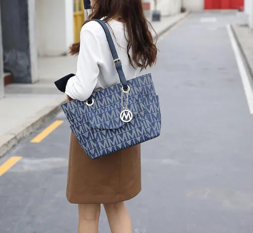 Vista 2 de MKF Collection Bolso de mano para mujer, bolso de mano de cuero vegano con asa superior