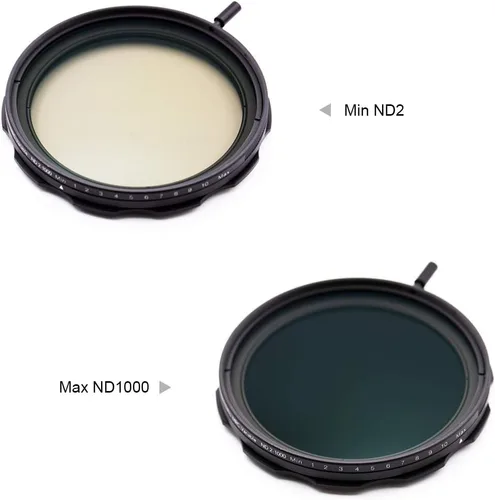 Vista 5 de JONGSUN Filtro ND variable de 2.835 in, S-Pro MRC de 16 capas de nano recubrimientos, más de 10 paradas ND2-ND1000 ajuste continuo graduado, kit