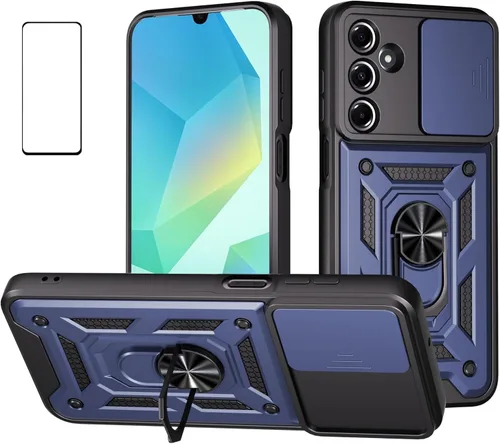 Vista 17 de Funda para Motorola Moto G 5G 2024 con protector de pantalla, funda protectora con protector de cámara, funda protectora con función atril para Moto