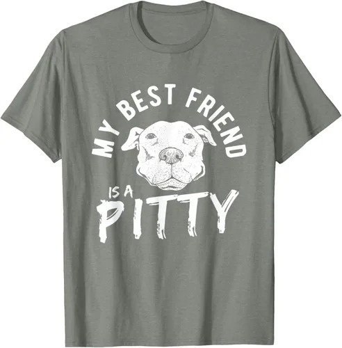 Vista 31 de My Best Friend Is A Pitty Pitties Pitbull - Camiseta Negro