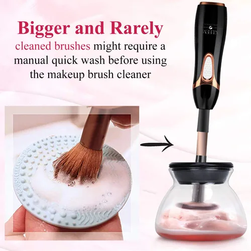 Vista 3 de Kleem - Máquina limpiadora de brochas de maquillaje eléctrica Lavadora automática de brochas de maquillaje y secadora giratoria con champú