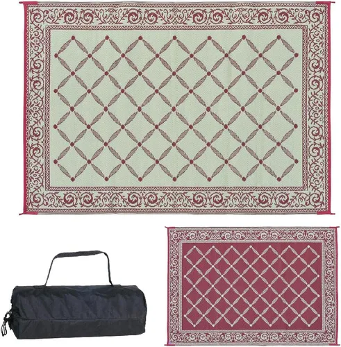 Vista 6 de Estera reversible Reversible Mats 119127, color marrón/beige de 9 x12 pies, Beige