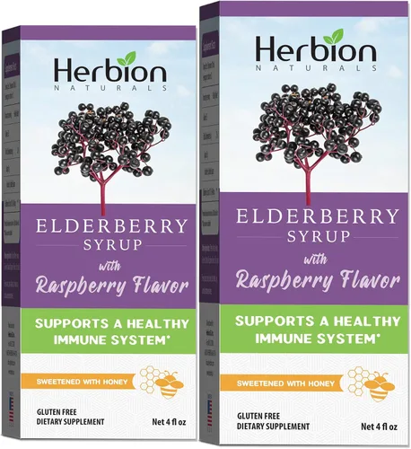 Vista 10 de Herbion Naturals Jarabe de saúco – Sistema inmunológico saludable para adultos y niños (1 año +) – Miel endulzada con sabor natural a frambuesa
