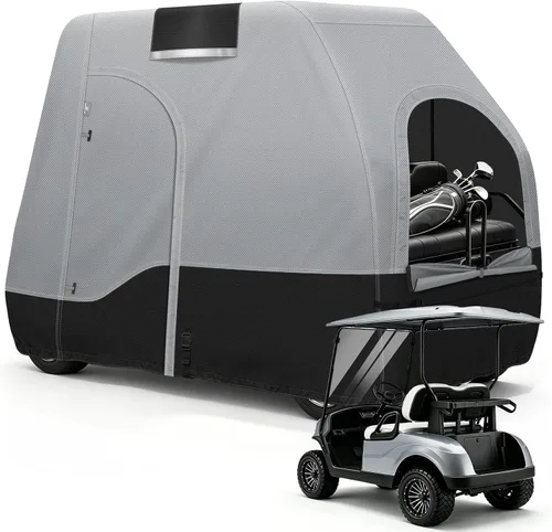 Vista 13 de Explore Land Funda impermeable para carrito de golf universal, compatible con la mayoría de marcas, para 2/4/6 pasajeros Fits for EZGO/Club