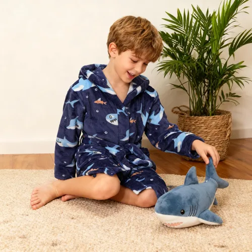 Vista 186 de E.W Apparel Bata de baño de forro polar con capucha para niños, bata suave y mullida para niños pequeños