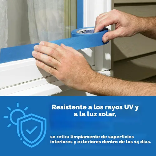 Vista 8 de ScotchBlue Cinta de pintor original para múltiples superficies, 0.94 pulgadas x 60 yardas, 4 rollos, azul, cinta de pintor que protege superficies