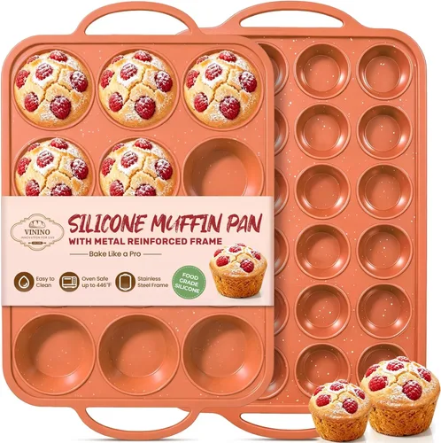 Vista 12 de Vinino Juego de moldes de silicona para muffins de 3 piezas con marco