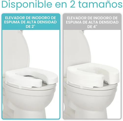 Vista 8 de Vive - Asiento elevador para inodoro con cojín para personas mayores - Ajuste universal - Asiento elevado para inodoro con espuma de alta densidad