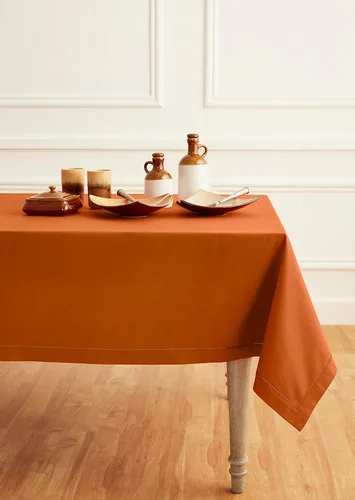 Vista 17 de Solino Home Mantel de lino de algodón, dobladillo blanco, 52 x 52 pulgadas