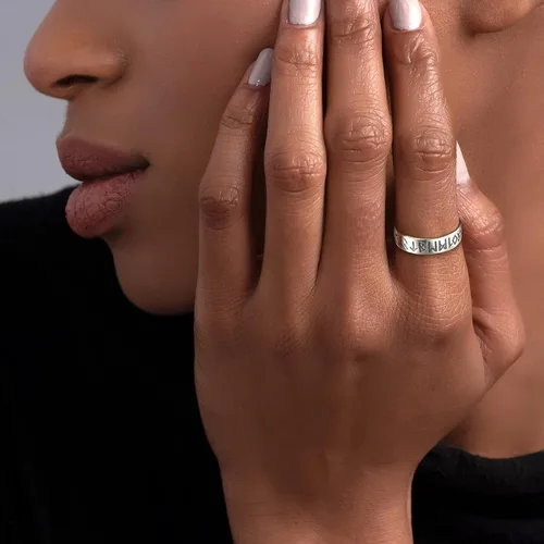 Vista 9 de Bestyle Anillo vikingo nórdico de plata de ley para hombres y mujeres, anillo de dedo índice de pulgar, joyería nórdica vikinga, regalo