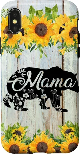 Vista 5 de Mama Bear Rustic Woodgrain Sunflowers Farmhouse Country Mom Case for iPhone 17