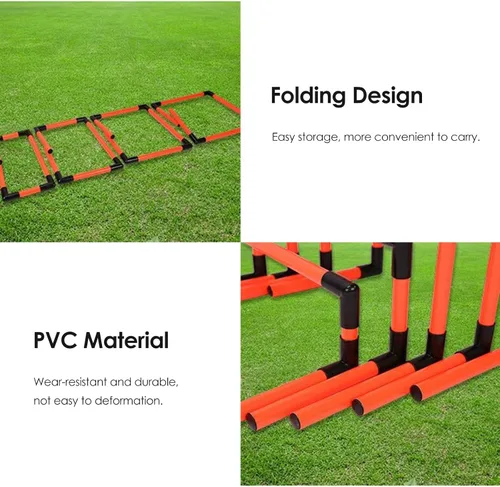 Vista 3 de YXXSDP Juego de 5 obstáculos de agilidad de velocidad de estadio deportivo, equipo de entrenamiento de velocidad plegable portátil para pista