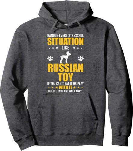 Vista 5 de Handle Stressful Situation Russian Toy Dog Lovers Pullover Hoodie