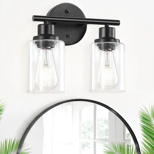 Vista 39 de Paquete de 2 luces de tocador de 1 luz, lámpara de baño de níquel cepillado con pantalla de vidrio blanco lechoso texturizado, accesorio