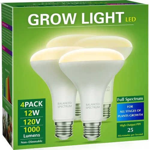 Vista 8 de Bombilla de Crecimiento LED Briignite, Bombillas de Crecimiento BR30, Bombilla de Crecimiento de Espectro Completo 12W, Equivalente a 120W