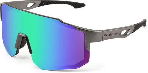 Vista 11 de FEISEDY Gafas de sol deportivas para hombres, mujeres y adolescentes - Béisbol, ciclismo, ciclismo UV400 protección B2388