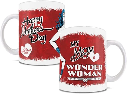 Vista 9 de Trend Setters Wonder Woman – Mamá – Con licencia oficial – Taza de cerámica blanca de 11 oz – Perfecto para regalar o coleccionar WMUG800