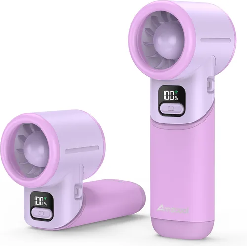 Vista 9 de AMACOOL Ventilador turbo portátil de mano, 5 velocidades, plegable, máximo de 20 horas de funcionamiento, mini ventilador de refrigeración