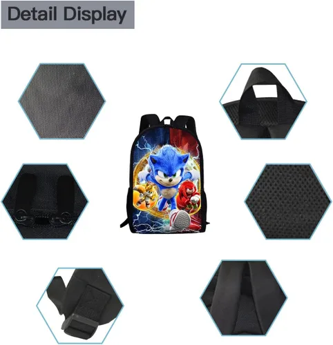 Vista 3 de Mochila ligera de dibujos animados de 17 pulgadas para viajes casuales y regalos, divertida idea de regalo de cumpleaños para fanáticos del anime