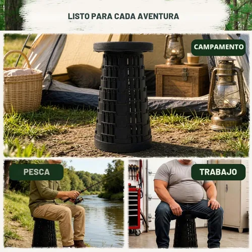 Vista 6 de JAEMEYEM Taburete Silla Plegable 2025, Máx 660lb Taburete Plegable Mejorado, Ligero, Resistente, Ajustable, Portátil, Taburetes de Asiento Plegables