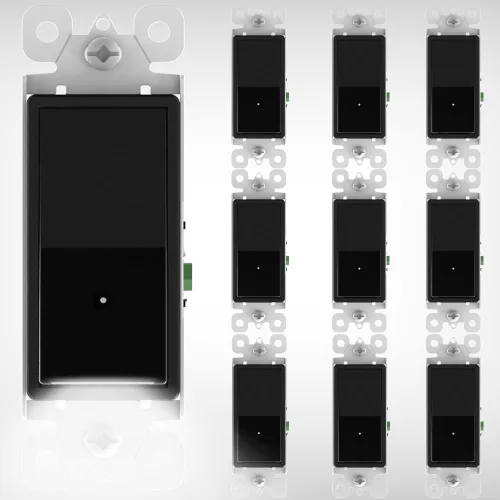 Vista 8 de SOZULAMP - Paquete de 10 interruptores de luz de pared de 3 vías con luz nocturna LED de 15 amperios 120/277 voltios, interruptor blanco basculante