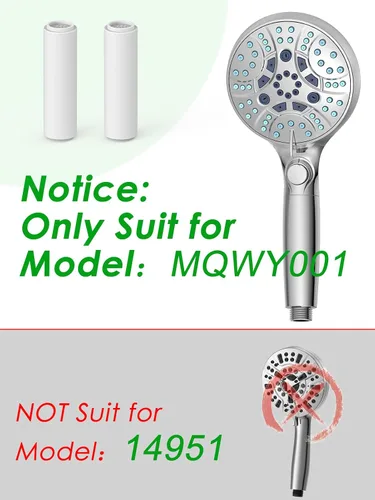 Vista 2 de Pavezo® Filtro de ducha para cabezal de ducha de mano 【Pavezo No.MQWY001】Paquete de 2 filtros de repuesto de 15 etapas para agua dura, reduce