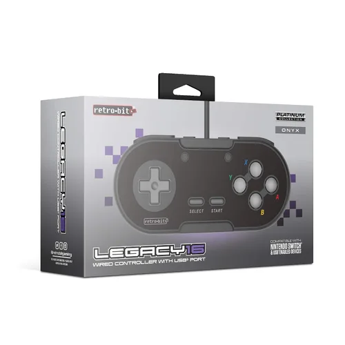 Vista 4 de Retro-Bit Legacy 16 - Controlador USB con cable, cuenta con botones Home, SS y ZLZR, para Switch, PC, MacOS, RetroPie, Raspberry Pi, Onyx