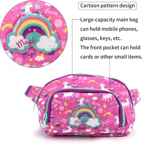 Vista 4 de Riñonera para niños, bolso de viaje para niñas