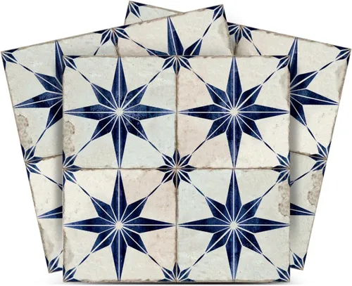 Vista 12 de Azulejos Autoadhesivos para Piso Vintage DIY Papel Tapiz Autoadhesivo Pegatinas de Azulejos (4X4, Turquesa Plata)