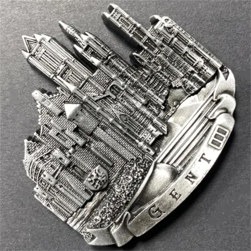 Vista 3 de Gante Bélgica atracciones emblemáticas imán para refrigerador 3D recuerdo de viaje decoración nevera etiqueta magnética colección artesanía