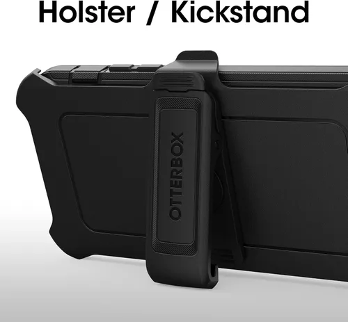 Vista 5 de OtterBox Funda para iPhone 14 Pro Max (SOLAMENTE) Serie Defender - NEGRO, Resistente y Duradera, con Protección de Puertos, Incluye Funda con Clip