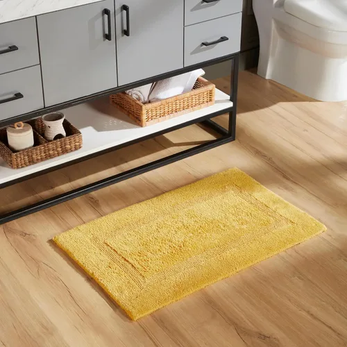Vista 125 de Better Trends - Juego de 2 alfombras de baño 100% algodón, extra suaves, con borlas, de 17" x 24", alfombra de baño superabsorbente y reversible