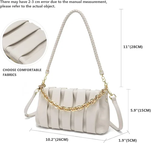 Vista 3 de KingTo Bolso de mano de hombro para mujer, bolso cruzado de moda, bolso de mano suave