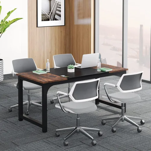 Vista 10 de Tribesigns Mesa de conferencias, mesa de reuniones rectangular de 6 pies, mesa de sala de reuniones, 70.8 pulgadas de largo x 31.5 pulgadas de ancho